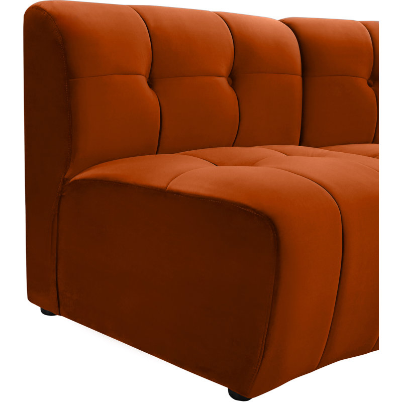Jedson Velvet Sectional Symmetrical, Cognac Velvet