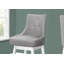 Tabouret de bar, ensemble de 2, pivotant, hauteur de bar, bois blanc, aspect cuir gris, transitionnel
