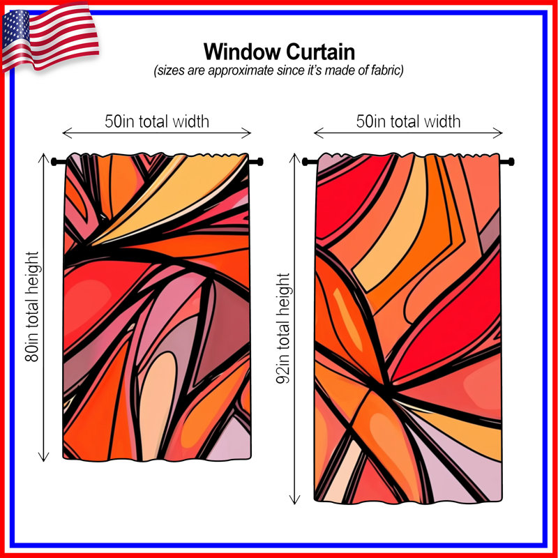 Rideaux abstraits, voilages et voilages abstraits - 1 panneau, 50 po x 92 po - 1 panneau, Transparent