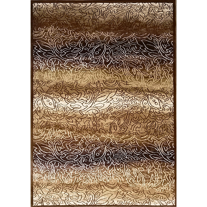 Almarine Power Loom Brown Rug, Rectangle 5 pi 3 po x 7 pi 2 po