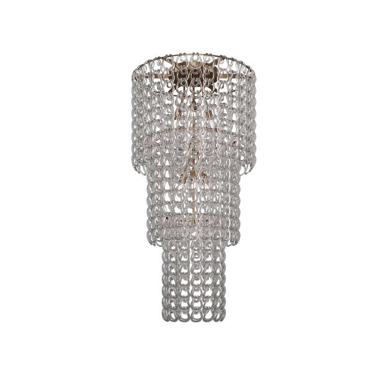 Giogali Ceiling Lamp Ca3 White Glossy Chrome E26 Ul, Matte Bronze, Crystal Transparent