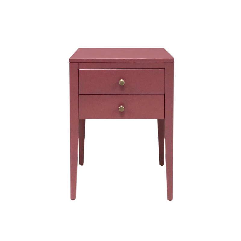 Charade 40cm W Solid + Manufactured Wood Bedside Table, Red