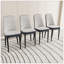Tables de salle à manger extensibles de 47 à 63 po, équipées de 4 chaises de salle à manger rembourrées en tissu polyuréthane épais, d'une table de salle à manger, d'une table et d'une chaise élégantes et spacieuses, avec des pieds en métal no