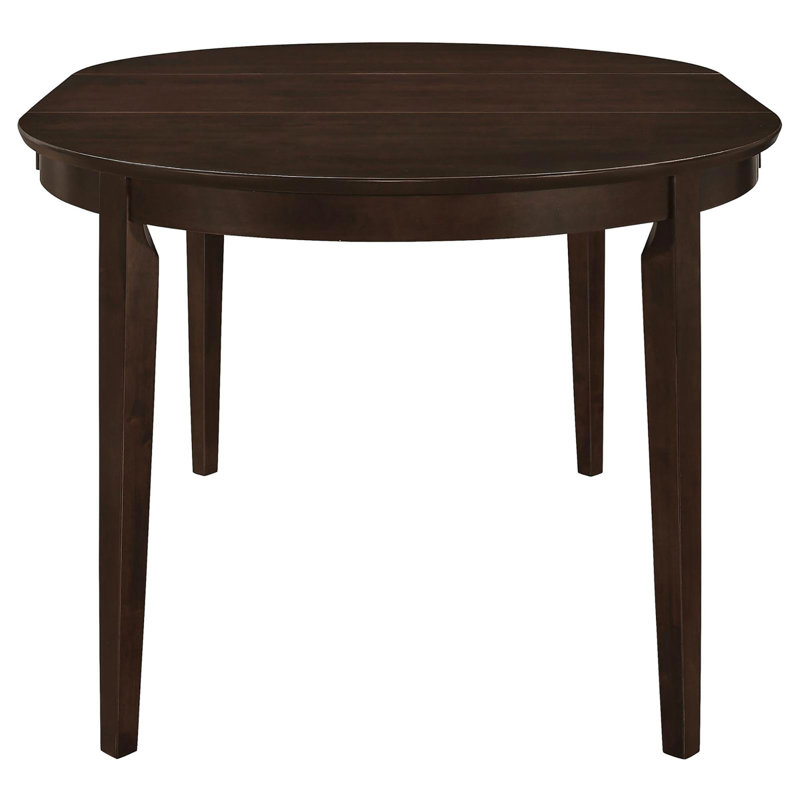 Table de salle à manger avec rallonge, cappuccino, ovale, bois franc asiatique, élégante rallonge ovale brun foncé à valeur exceptionnelle pour plus de places assises