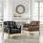 Naber Faux Leather Tufted Accent Arm Chair-1741274315