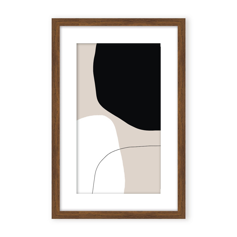 Abstract Pairing by  - Picture Frame Painting on Paper, 48" H x 32" W x 1.125" D, Black, Framed Print