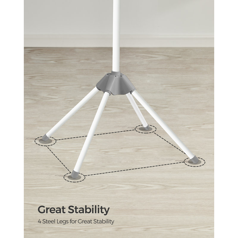 Metal Rotary / Umbrella Clothesline, 150cm H x 65cm W x 65cm D, Grey/Black