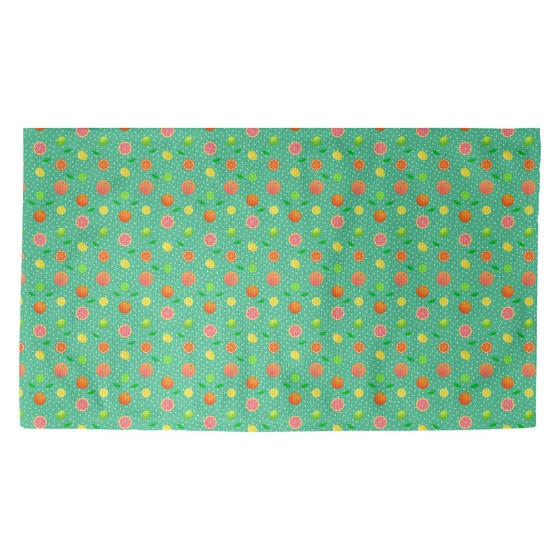 Tapis vert clair à motif d'agrumes Avicia, Rectangle 2 pi 2 po x 3 pi 4 po