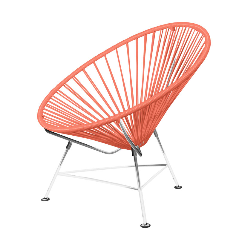 Méridienne Innit, Tissu corail / chrome