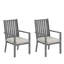 Set Of 2 23" All-Weather Aluminum Patio Dining Chairs With Thick Gray Cushions And Gray Frame