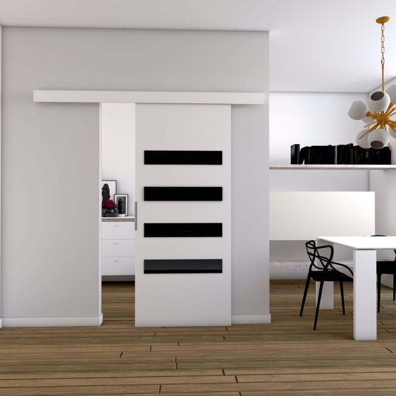 Cassius Veneers Sliding Doors, White, 205cm H x 86cm W x 1.6cm D
