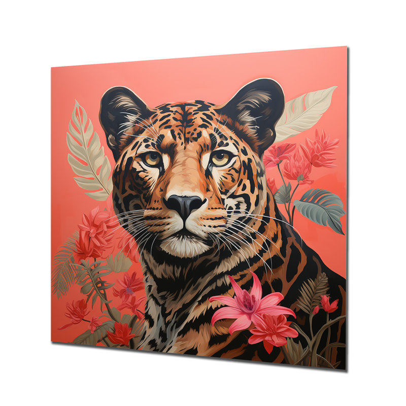 Matisse S Sprint Colorful Cheetah - léopard / guépard, art mural en métal, H 16 po x l 16 po