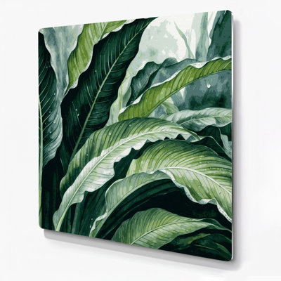 «Botanical Alocasia», art mural en métal vert
