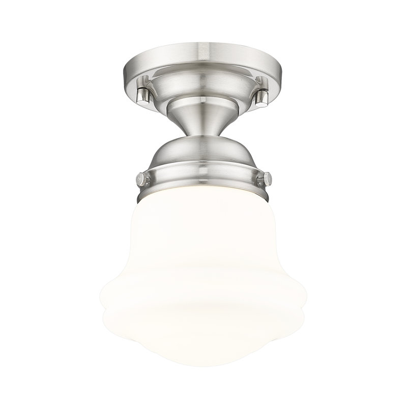 Jeshia Glass Flush Mount, Brushed Nickel