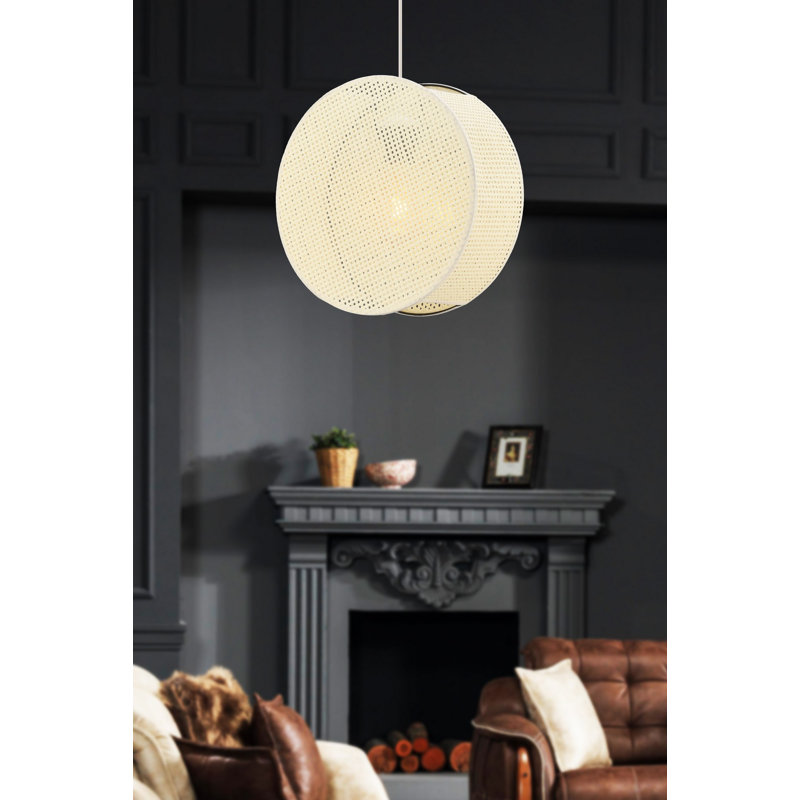 Lustre, Beige / blanc, H 9,45 po x l 3,54 po x P 8,66 po