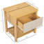 Structure de lit grand moderne avec tête de lit et 2 tables de chevet, plateforme en bois beige pour un style de chambre coordonné-709992885