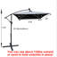 Parasol rectangulaire à DEL pour terrasse 2 x 3 m - protégé contre l'eau, avec base en croix pour évent extérieur pour piscine, abat-jour