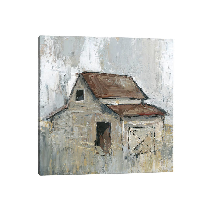 Grange à midi par Carol Robinson - reproduction d'art, Toile tendue, H 12 po x l 12 po x P 0,75 po