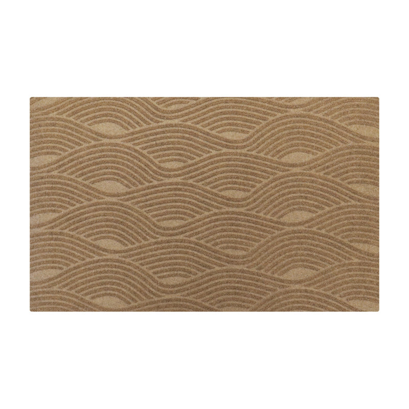 WaterHog® Luxe Waves Non-Slip Indoor Outdoor Doormat, Wheat