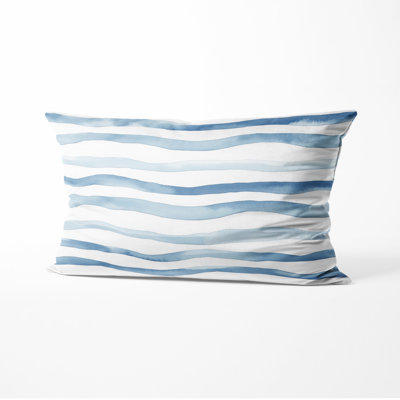 Coussin décoratif abstrait à motif de lignes de marée