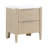 Maty Nightstand, 2 Drawers, White Marble Top, Light Oak Brown Ceruse