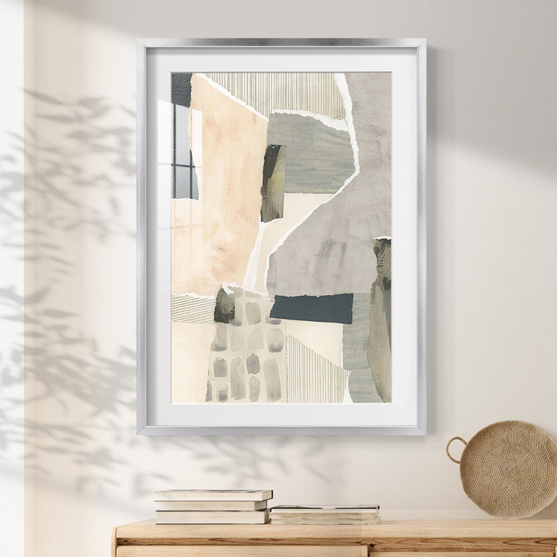Fault Lines II - Impression encadrée, H 25,5 po x l 17,5 po, Argent argent