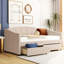 Lit de jour rembourré beige avec deux tiroirs spacieux et une expérience de sommeil confortable - Élégance durable