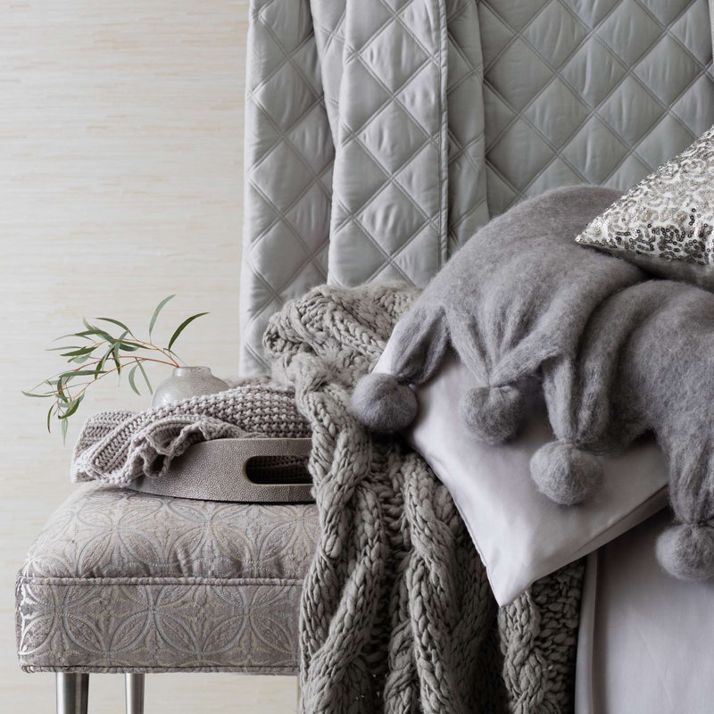 Silken Solid Grey Sham, Standard
