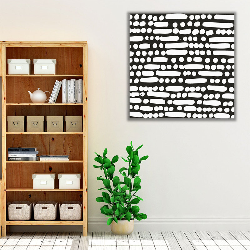 Cross Cross Square Up II noir et blanc - reproduction d'art sur toile, H 40 po x l 40 po