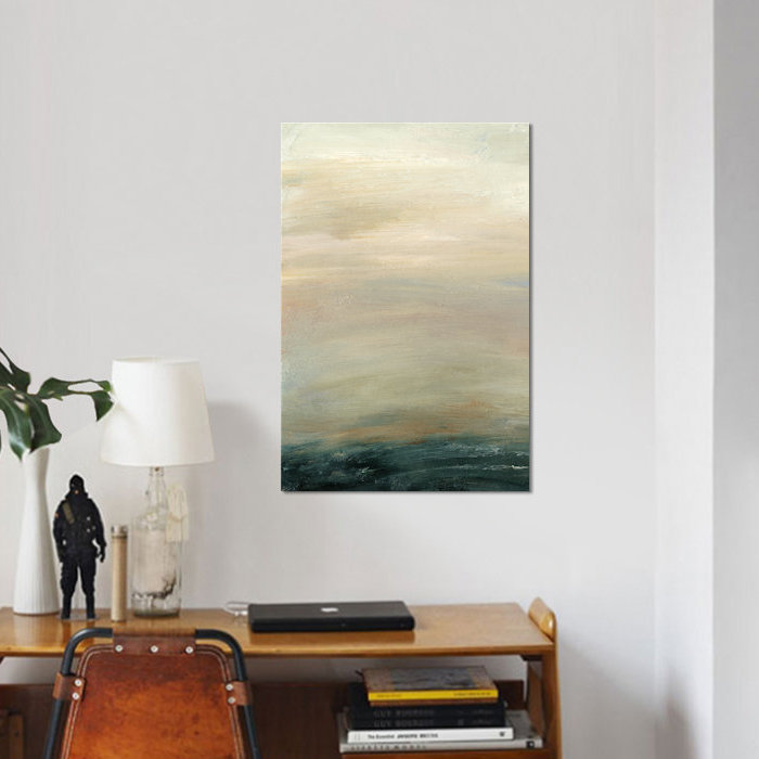 «Soft Horizon I» par Sharon Gordon - impression sur toile tendue, H 32 po x l 24 po x P 1 po, Papier d'art encadré noir