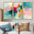 Toile avec cadre flottant or
