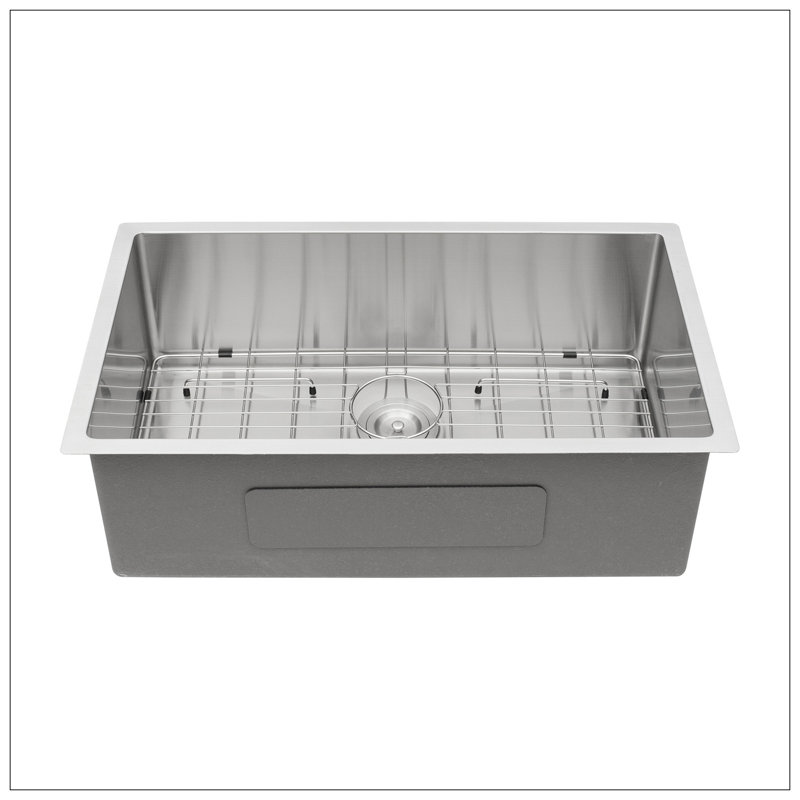 Évier de cuisine encastré à simple cuve en acier inoxydable 33 x 19 x 10 po
