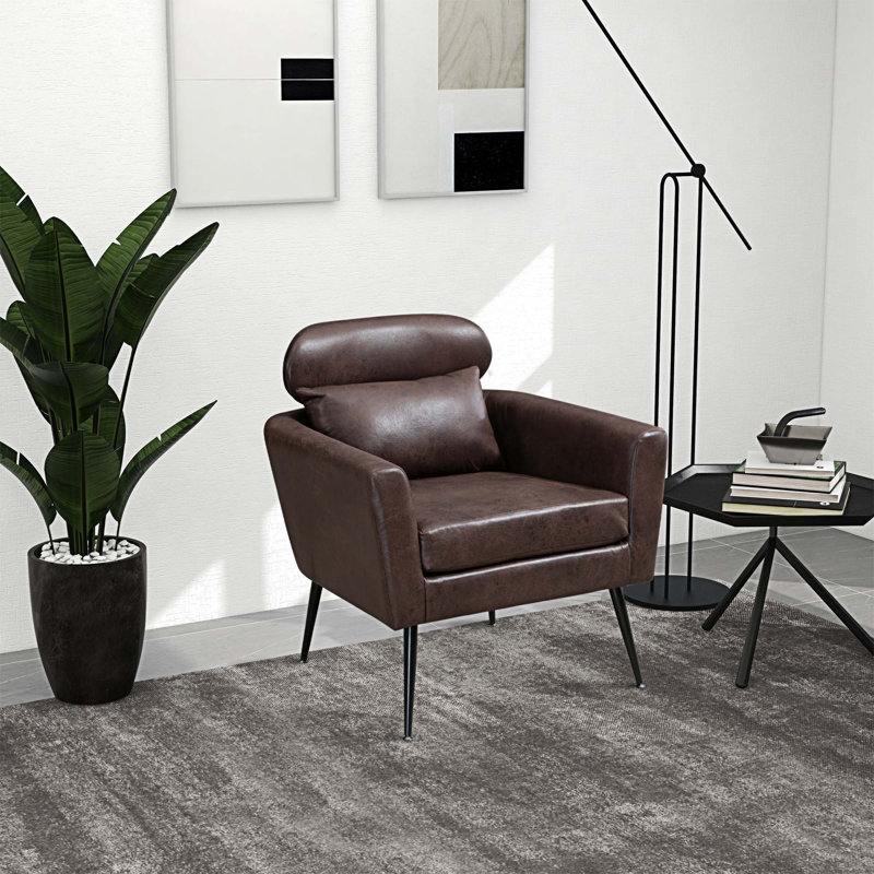 Fauteuil Janel, Suède brun foncé bronzé