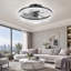 Ventilateur de plafond moderne avec lumières DEL et encastré à intensité variable Fandelier APP Télécommande-304244325