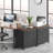 2-Drawer Lateral File Cabinet, Rustic Wood Filing Cabinet For Home Office, A4/Letter Size, Printer Stand With Storage & Heavy-Duty Steel Frame, Brown & Black