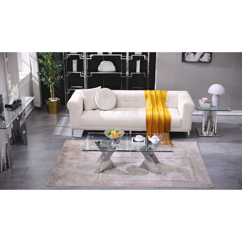 Deloma Glass Top Living Room Table Set
