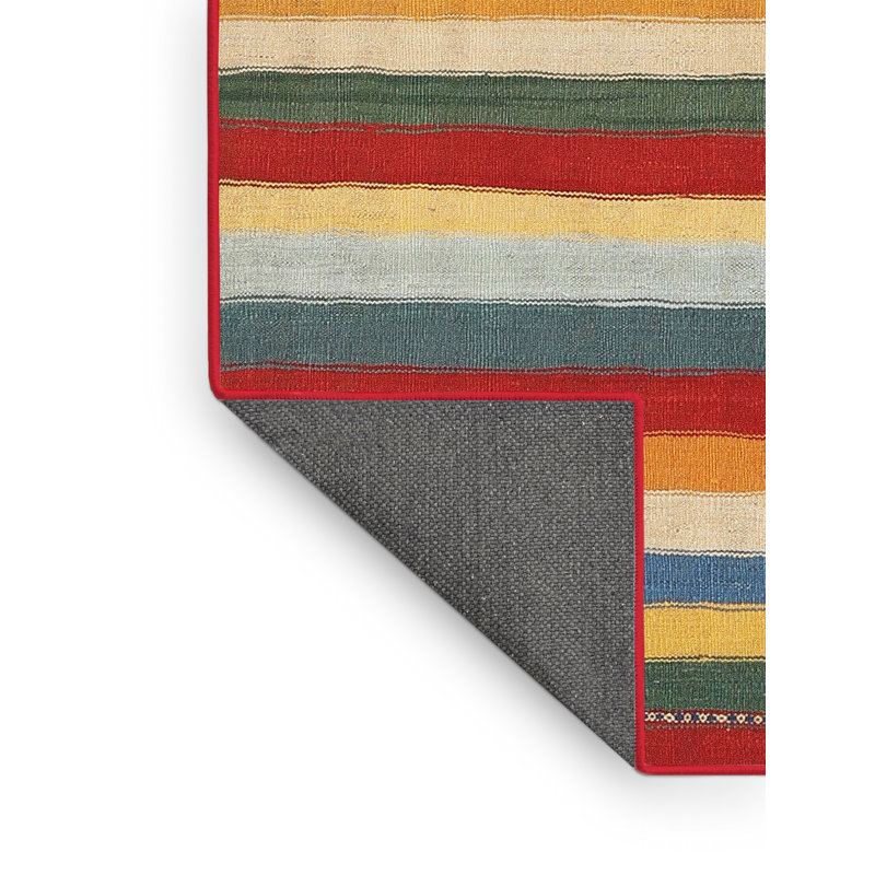 Tapis orange/rouge/jaune contemporain, Rectangle 4 pi x 6 pi