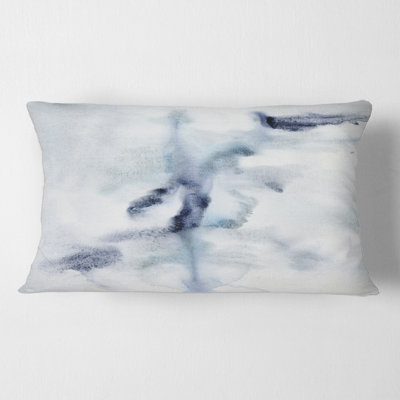Abstrait de nuages bleu foncé V - coussin imprimé moderne