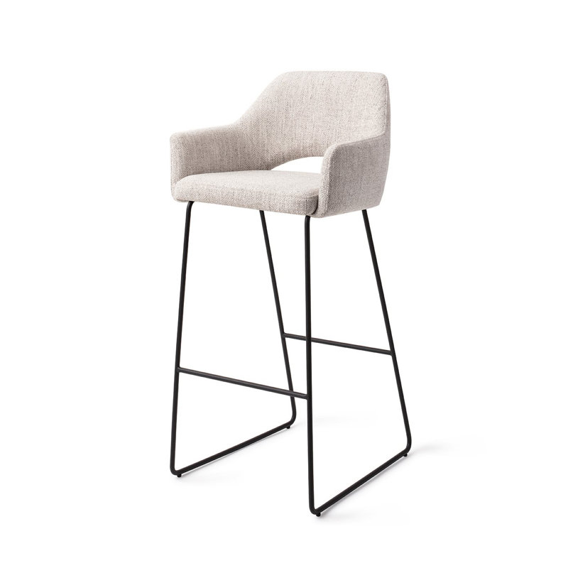 Nithsdale Upholstered Bar Stool, Light Grey, 75cm