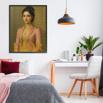 Giclée iconique de mode féminine encadrée, design par Grotto Studios