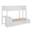 Lit superposé simple au-dessus de simple avec lit gigogne simple, espace de rangement et bureau-468794775-468794770