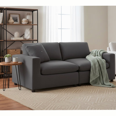 Modular  2-Piece Sofa - Charcoal