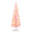Sapin de Noël artificiel mince de 5 pi avec 110 lumières DEL blanc chaud et 294 pointes, rose