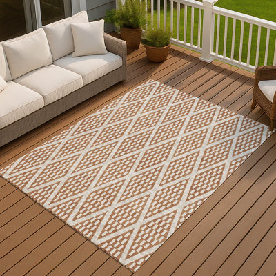 Tapis géométrique intérieur / extérieur lavable à la machine Lamanna ACN3043