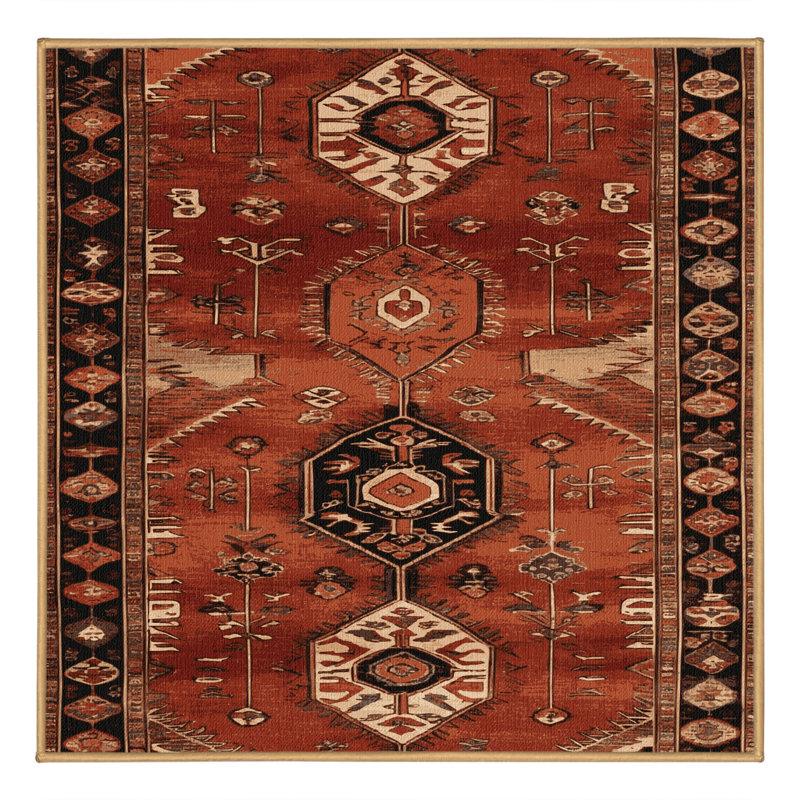 Tapis brun lavable à la machine, Carré 4 pi