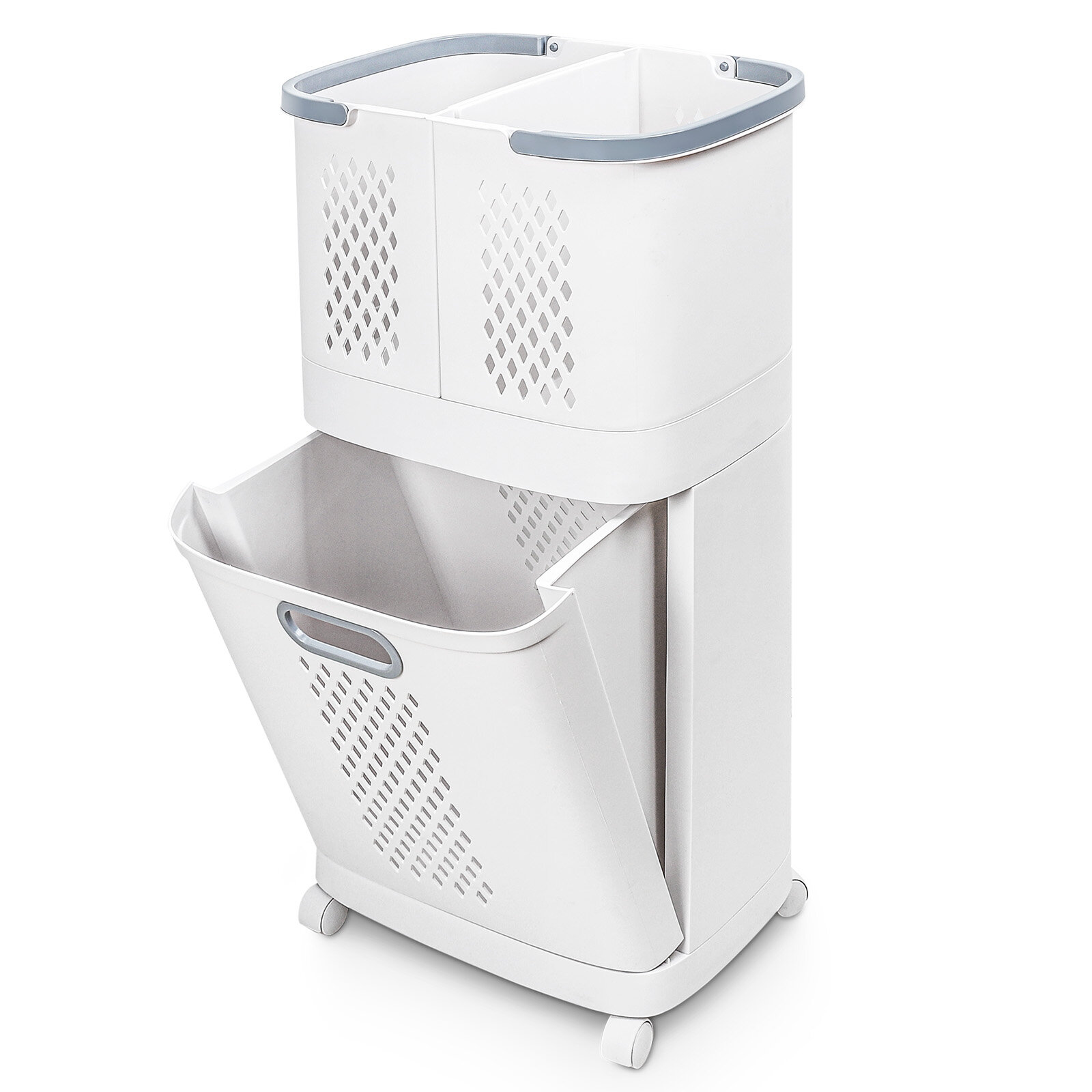 Rebrilliant Plastic Rolling Laundry Hamper with Handles & Reviews | Wayfair