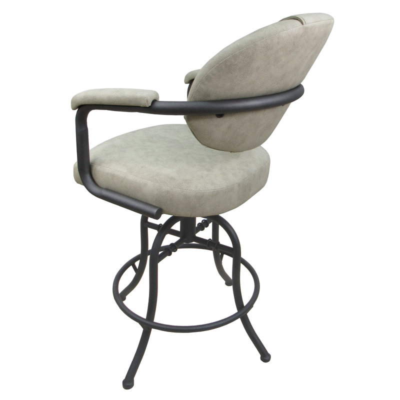 Siyao Swivel Upholstered Counter Stool with Metal Frame, Innova Albaster, Counter Stool (26" Seat Height)