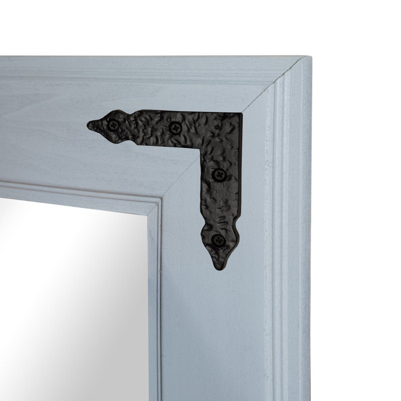 Rayne Heritage Hardwood Poplar Mirror With Decorative Corner Brackets, 30 x 33, Gray