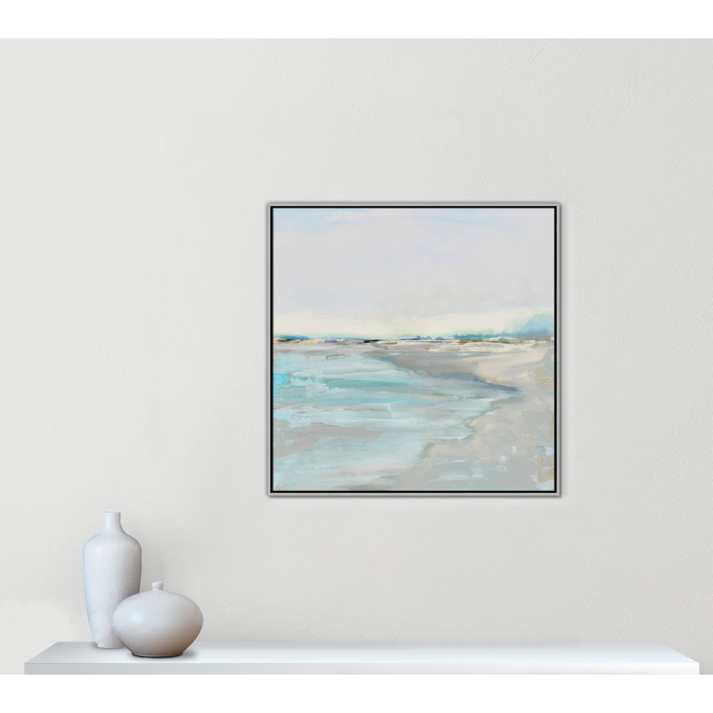 Inlet at Dusk - Square Version Print par Val Rhodes, H 37,5 po x l 37,5 po, Flottant argenté