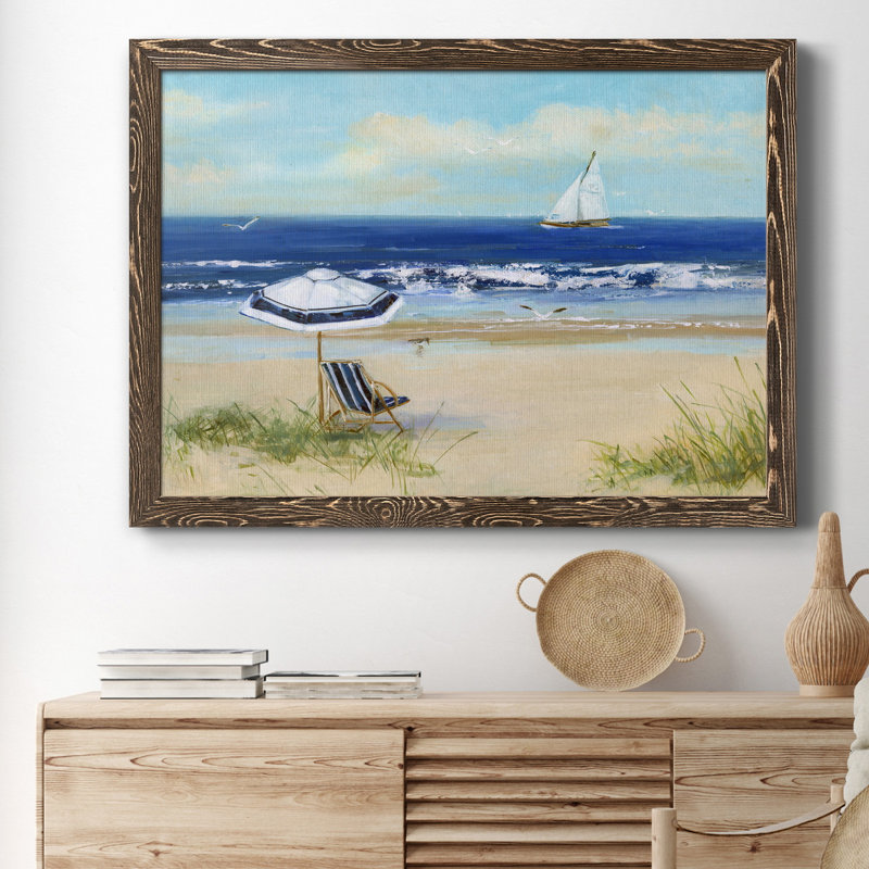 «Beach Life I», reproduction d'art sur toile, H 31,5 po x l 23,5 po x P 1,5 po, Noyer